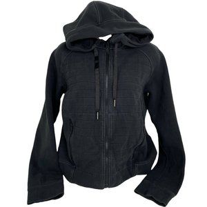 Lululemon Hooded Black Cotton Drawstring Longsleeve Jacket Size M￼